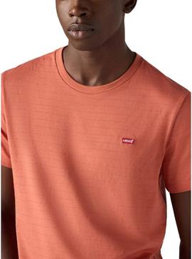 Camiseta básica laranja da Levis para homem.