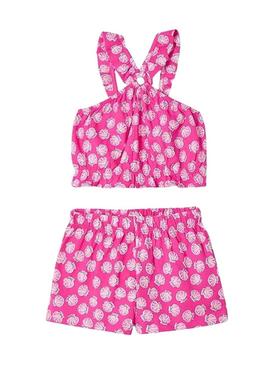 Conjunto Mayoral short punto rosa para menina