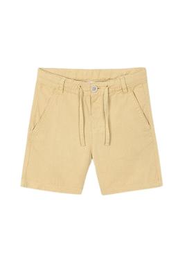 Bermuda Mayoral linho lavado amarelo para menina