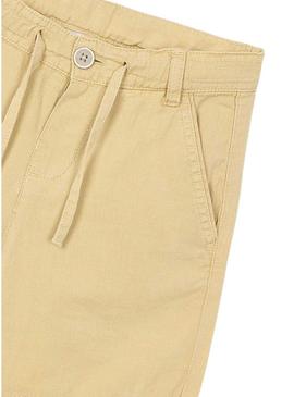 Bermuda Mayoral linho lavado amarelo para menina