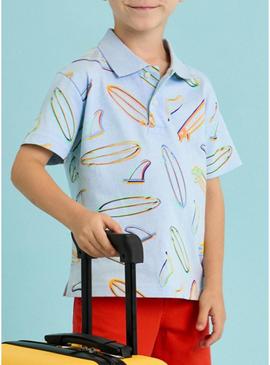 Polo Mayoral estampado para surf infantil céu  .