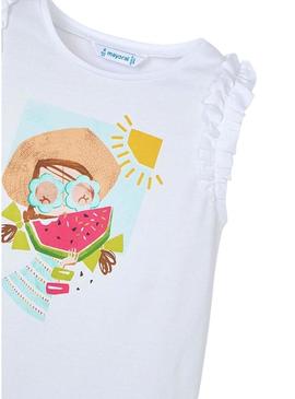 Camiseta Mayoral Alças branca para menina