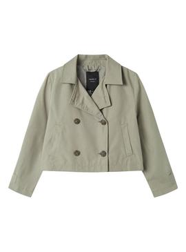Gabardina Name It Madelin Trench verde para menina.