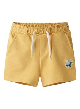 Bermuda Name It Fritzo regular amarelo para menino