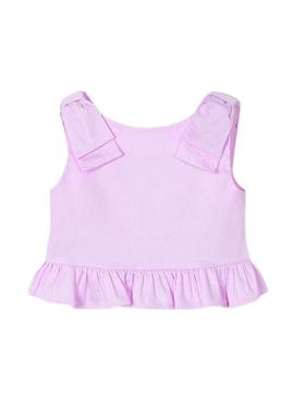 Top Peplum de alça malva para menina.