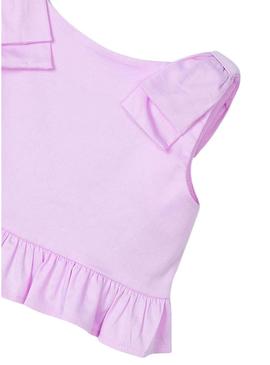 Top Peplum de alça malva para menina.
