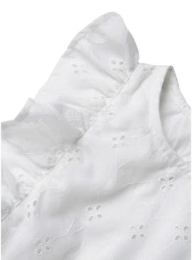 Vestido Name It roxo e branco para menina.