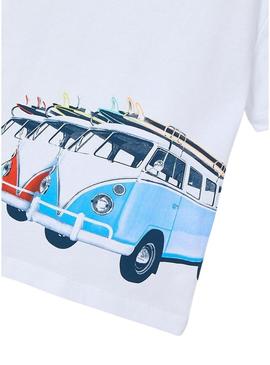 Camiseta Mayoral Surf branca para criança.