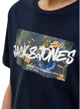 Camiseta Jack and Jones Hawaii Shape marinho criança