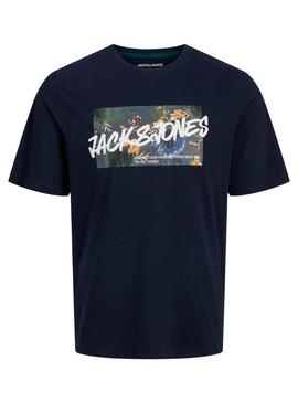 Camiseta Jack and Jones Hawaii Shape marinho criança