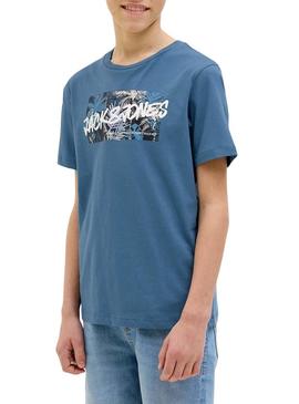 Camiseta Jack and Jones Hawaii Shape azul criança