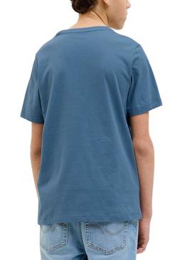 Camiseta Jack and Jones Hawaii Shape azul criança