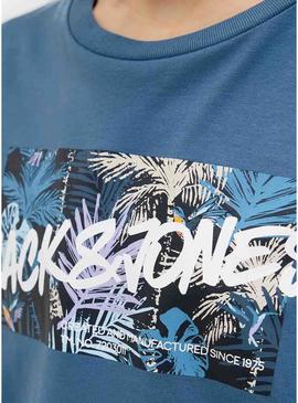 Camiseta Jack and Jones Hawaii Shape azul criança