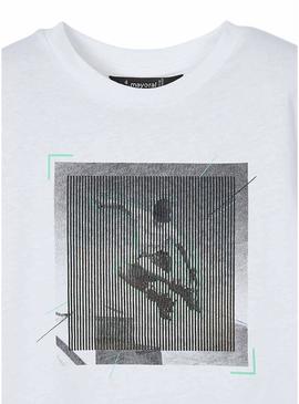 Camiseta Mayoral Lenticular branca para menino