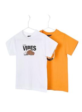  Conjunto de 2 camisetas Mayoral Athletics laranja para menino.