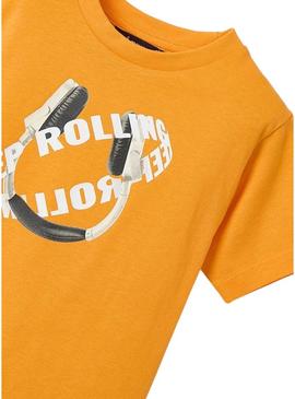  Conjunto de 2 camisetas Mayoral Athletics laranja para menino.