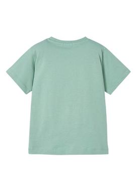 Camiseta Mayoral com rinoceronte em relevo verde para menino.