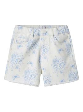 Shorts Name It Rose Mom branco para menina
