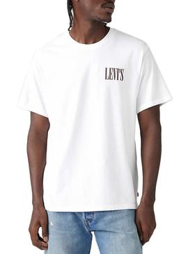 Camiseta Levis Relaxed branca para homem.