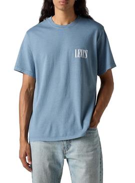 Camisa Levi's Relaxed azul para homem.