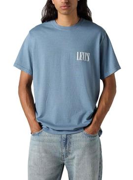 Camisa Levi's Relaxed azul para homem.