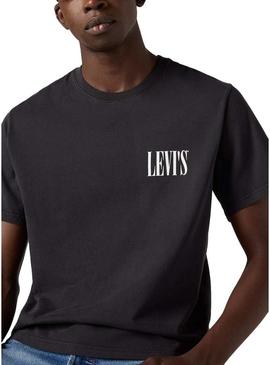 Camiseta Levis Relaxed preta para homem.