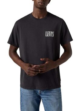 Camiseta Levis Relaxed preta para homem.