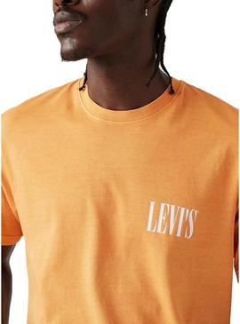 Camisa Levis Relaxada laranja para homem.