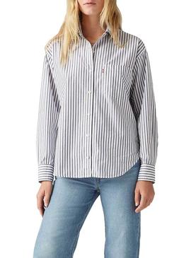 Blusa Levis Harlie listrada azul e branca para mulher