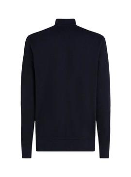 Blusa com listras globais Tommy Hilfiger azul marinho para homem