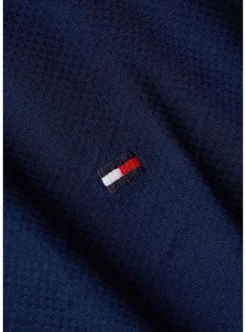 Camisa Tommy Hilfiger Flex Dobby azul para homem.