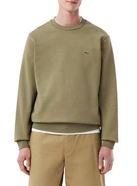 Moletom Lacoste verde com logo para homem.