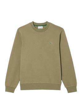 Moletom Lacoste verde com logo para homem.
