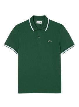 Polo Lacoste Col Bord verde para homem