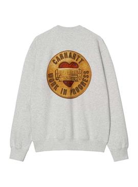 Moletom Carhartt Button cinza para homem
