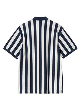 Camisa polo Carhartt Boyton azul e branco para homem.