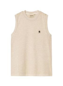 Camiseta Carhartt Nelson bege para mulher.
