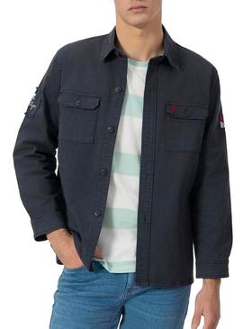 Camisa sobretudo El Pulpo azul marinho para homens