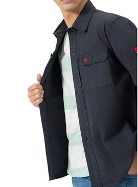 Camisa sobretudo El Pulpo azul marinho para homens