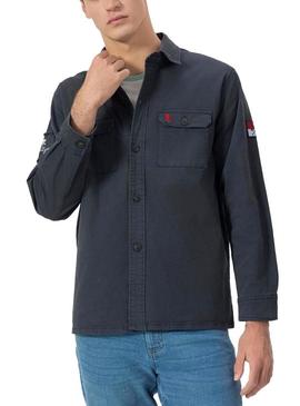 Camisa sobretudo El Pulpo azul marinho para homens