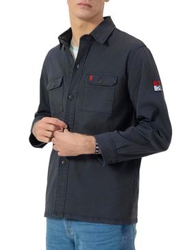 Camisa sobretudo El Pulpo azul marinho para homens