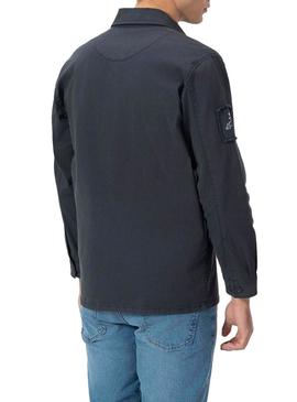 Camisa sobretudo El Pulpo azul marinho para homens