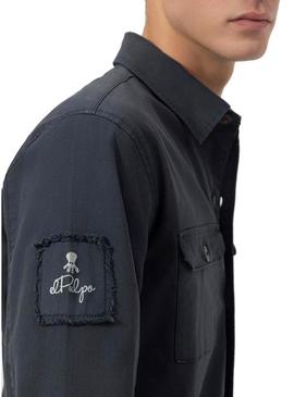 Camisa sobretudo El Pulpo azul marinho para homens