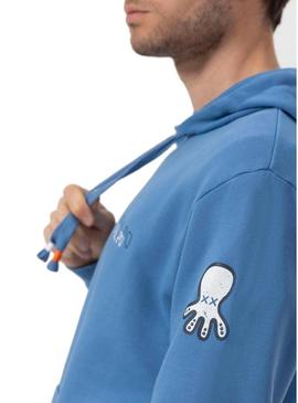 Moletom El Pulpo Azul com logotipo para homem