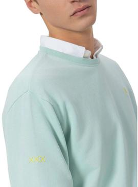 Moletom El Pulpo básico azul turquesa para homem.