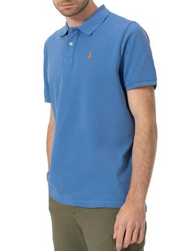 Polo El Pulpo básico azul para homem