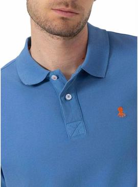 Polo El Pulpo básico azul para homem