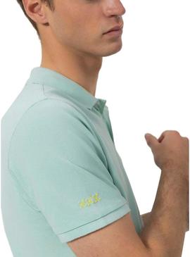 Polo El Pulpo básico turquesa para homem