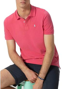 Polo El Pulpo básico rosa para homem com estampa.