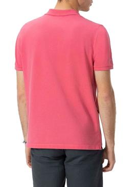 Polo El Pulpo básico rosa para homem com estampa.